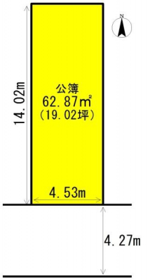 　公簿面積：62.87平米（19.01坪）
