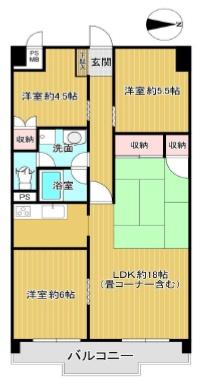 　間取3LDK 専有面積73.71平米 バルコニー10.26平米【ポイント】LDKは広々18帖/エレベーター停止階/学校・お買い物施設が徒歩圏内/バルコニーから京都タワー